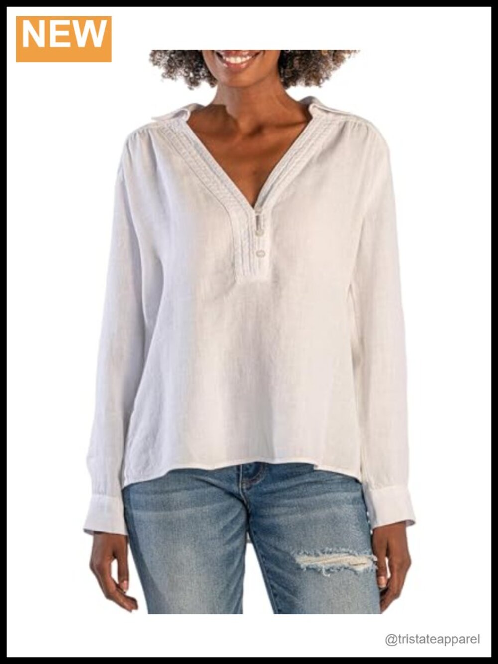 KUT from the Kloth Women's Amomra Half Placket Long Sleeve Collar Shirt